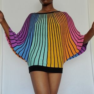 Rainbow knit tunic top